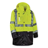 ergodyne® GloWear 8386 Class 3 Hi-Vis Outer Shell Jacket, Polyester, Medium, Lime, Ships in 1-3 Business Days (EGO25373) Each