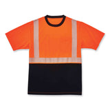 ergodyne® GloWear 8280BK Class 2 Performance T-Shirt with Black Bottom, Polyester, Small, Orange, Ships in 1-3 Business Days (EGO22582) Each