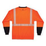 ergodyne® GloWear 8281BK Class 2 Long Sleeve Shirt with Black Bottom, Polyester, X-Large, Orange, Ships in 1-3 Business Days (EGO22685) Each