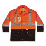 ergodyne® GloWear 8386 Class 3 Hi-Vis Outer Shell Jacket, Polyester, Medium, Orange, Ships in 1-3 Business Days (EGO25463) Each