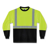 ergodyne® GloWear 8291BK Type R Class 2 Black Front Long Sleeve T-Shirt, Polyester, 5X-Large, Lime, Ships in 1-3 Business Days (EGO22709) Each