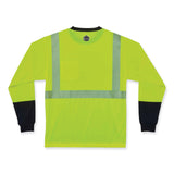 ergodyne® GloWear 8281BK Class 2 Long Sleeve Shirt with Black Bottom, Polyester, Large, Lime, Ships in 1-3 Business Days (EGO22634) Each