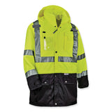 ergodyne® GloWear 8386 Class 3 Hi-Vis Outer Shell Jacket, Polyester, 3X-Large, Lime, Ships in 1-3 Business Days (EGO25377) Each