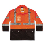 ergodyne® GloWear 8386 Class 3 Hi-Vis Outer Shell Jacket, Polyester, 4X-Large, Orange, Ships in 1-3 Business Days (EGO25468) Each