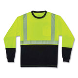 ergodyne® GloWear 8281BK Class 2 Long Sleeve Shirt with Black Bottom, Polyester, X-Large, Lime, Ships in 1-3 Business Days (EGO22635) Each