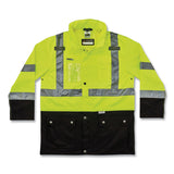 ergodyne® GloWear 8386 Class 3 Hi-Vis Outer Shell Jacket, Polyester, Medium, Lime, Ships in 1-3 Business Days (EGO25373) Each