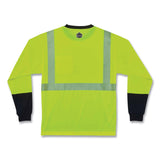 ergodyne® GloWear 8281BK Class 2 Long Sleeve Shirt with Black Bottom, Polyester, 4X-Large, Lime, Ships in 1-3 Business Days (EGO22638) Each