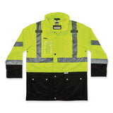 ergodyne® GloWear 8386 Class 3 Hi-Vis Outer Shell Jacket, Polyester, 3X-Large, Lime, Ships in 1-3 Business Days (EGO25377) Each