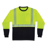 ergodyne® GloWear 8281BK Class 2 Long Sleeve Shirt with Black Bottom, Polyester, Small, Lime, Ships in 1-3 Business Days (EGO22632) Each