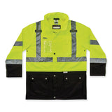 ergodyne® GloWear 8386 Class 3 Hi-Vis Outer Shell Jacket, Polyester, X-Large, Lime, Ships in 1-3 Business Days (EGO25375) Each
