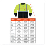 ergodyne® GloWear 8291BK Type R Class 2 Black Front Long Sleeve T-Shirt, Polyester, 2X-Large, Lime, Ships in 1-3 Business Days (EGO22706) Each