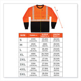 ergodyne® GloWear 8281BK Class 2 Long Sleeve Shirt with Black Bottom, Polyester, 3X-Large, Orange, Ships in 1-3 Business Days (EGO22687) Each
