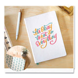 Denik Embroidered Vegan-Suede Layflat Hardbound Journal, Medium/College Rule, White Cover, (144) Sheets (DNKAHBC839L) Each