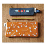 Denik Evelynn Zipper Vegan Suede Notebook Pouch, 2 x 6.5, Blue with Embroidered Flower (DNKNBPOUCH550) Each
