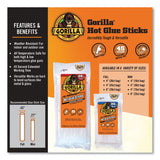 Gorilla® Mini Hot Glue Sticks, 0.27" dia x 4", Dries Clear, 75/Pack (GOR3027502) Each