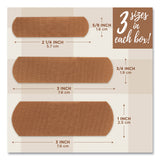 BAND-AID® OurTone Adhesive Bandages, BR45, 2.25 x 0.63; 3 x 0.75; 3 x 1, Light Brown, 30/Pack (JOJ119585) Box of 30
