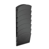 Safco® Steel Wall Rack, 7 Sections, Letter/Legal Size, 9.5" x 2" x 21.75", Black (SAF3185BL) Each