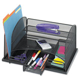 Safco® Onyx Organizer with 3 Drawers, 6 Compartments, Steel, 16 x 11.5 x 8.25, Black (SAF3252BL) Each