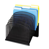 Safco® Onyx Mesh Desk Organizer with Tiered Sections, 8 Sections, Letter to Legal Size Files, 11.75" x 10.75" x 14", Black (SAF3258BL) Each