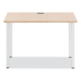 Union & Scale™ Essentials Writing Table-Desk, 42" x 23.82" x 29.53", Natural Wood/Silver (UOS60411CC) Each