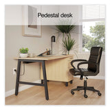 Union & Scale™ Essentials Single-Pedestal Writing Desk with Integrated Power Management, 59.8" x 29.9" x 29.7", Natural Wood/Black (UOS60419CC) Each