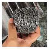 Boardwalk® Stainless Steel Scrubber, 3.93 x 1.96, Silver, 72/Carton (BWKSCRUBBER) Case of 72