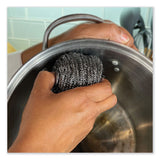 Boardwalk® Stainless Steel Scrubber, 3.93 x 1.96, Silver, 72/Carton (BWKSCRUBBER) Case of 72