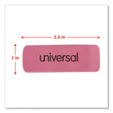 Universal® Bevel Block Erasers, For Pencil Marks, Slanted-Edge Rectangular Block, Large, Pink, 20/Pack (UNV55120) Pack of 20
