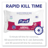 PURELL® Foodservice Surface Sanitizing Wipes, 1-Ply, 7.4 x 9, Fragrance-Free, White, 72/Pouch, 12 Pouches/Carton (GOJ937112CT) Case of 12