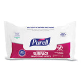 PURELL® Foodservice Surface Sanitizing Wipes, 1-Ply, 7.4 x 9, Fragrance-Free, White, 72/Pouch, 12 Pouches/Carton (GOJ937112CT) Case of 12