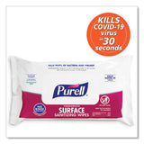 PURELL® Foodservice Surface Sanitizing Wipes, 1-Ply, 7.4 x 9, Fragrance-Free, White, 72/Pouch, 12 Pouches/Carton (GOJ937112CT) Case of 12