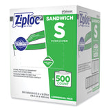 Ziploc® Resealable Sandwich Bags, 1.2 mil, 6.5" x 6", Clear, 500/Box (SJN682255) Box of 500