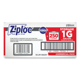 Ziploc® Double Zipper Storage Bags, 1 gal, 1.75 mil, 10.56" x 10.75", Clear, 250/Box (SJN682257) Box of 250