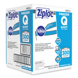 Ziploc® Double Zipper Freezer Bags, 1 qt, 2.7 mil, 7" x 7.75", Clear, 300/Carton (SJN696187) Case of 300
