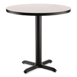 NPS® Cafe Table, 36" Diameter x 30h, Round Top/X-Base, Gray Nebula, Black Base, Ships in 1-3 Business Days (NPSCT13636XD1GY) Each