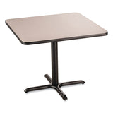 NPS® Cafe Table, 36w x 36d x 30h, Square Top/X-Base, Gray Nebula Top, Black Base, Ships in 1-3 Business Days (NPSCT33636XD1GY) Each