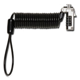 Kensington® Slim Portable Combination Lock for Standard Slot, 6 ft Carbon Steel Cable, Black/Silver (KMWK60625WW) Each