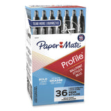 Paper Mate® Profile Ballpoint Pen Value Pack, Retractable, Bold 1.4 mm, Black Ink, Translucent Black Barrel, 36/Box (PAP1921067) Box of 36