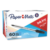 Paper Mate® InkJoy 50ST Ballpoint Pen, Stick, Medium 1 mm, Black Ink, Clear Barrel, 60/Pack (PAP2013311) Pack of 60
