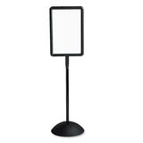 Safco® WriteWay Double-Sided Magnetic Dry Erase Standing Message Sign, Rectangle, 65" Tall Black Stand, 14.25 x 22.25 White Face (SAF4117BL) Each