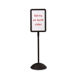 Safco® WriteWay Double-Sided Magnetic Dry Erase Standing Message Sign, Rectangle, 65" Tall Black Stand, 14.25 x 22.25 White Face (SAF4117BL) Each