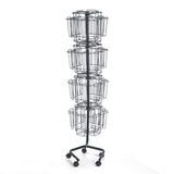 Safco® Wire Rotary Display Racks, 32 Compartments, 15w x 15d x 60h, Charcoal (SAF4128CH) Each