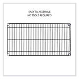 Alera® 5-Shelf Wire Shelving Kit with Casters and Shelf Liners, 36w x 18d x 72h, Black Anthracite (ALESW653618BA) Each