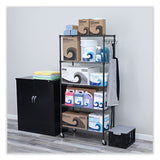 Alera® 5-Shelf Wire Shelving Kit with Casters and Shelf Liners, 36w x 18d x 72h, Black Anthracite (ALESW653618BA) Each