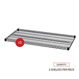 Alera® Industrial Wire Shelving Extra Wire Shelves, 48w x 24d, Black, 2 Shelves/Carton (ALESW584824BL) 2 Shelves