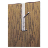 Safco® Over-The-Door Double Coat Hook, Chrome-Plated Steel, Satin Aluminum Base (SAF4166) Each