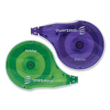 Paper Mate® Liquid Paper® DryLine Correction Tape, Non-Refillable, Green/Purple Applicators, 0.17" x 472", 2/Pack (PAP6137206) Pack of 2