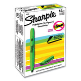 Sharpie® Pocket Style Highlighters, Fluorescent Green Ink, Chisel Tip, Green Barrel, Dozen (SAN27026) Dozen