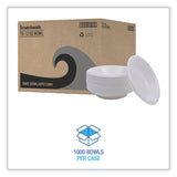 Boardwalk® Hi-Impact Plastic Dinnerware, Bowl, 10 to 12 oz, White, 1,000/Carton (BWKBOWLHIPS12WH) Case of 1000