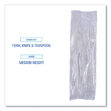 Boardwalk® Three-Piece Cutlery Kit, Fork/Knife/Teaspoon, Polypropylene, White, 250/Carton (BWKCOMBOKIT) Case of 250 Kits